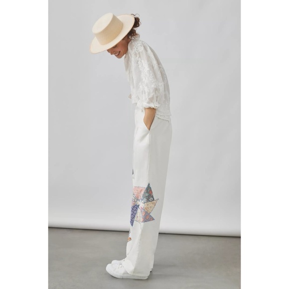 Anthropologie x Forever That Girl Quilted Pinwheel Patchwork Pants - Picture 3 of 11